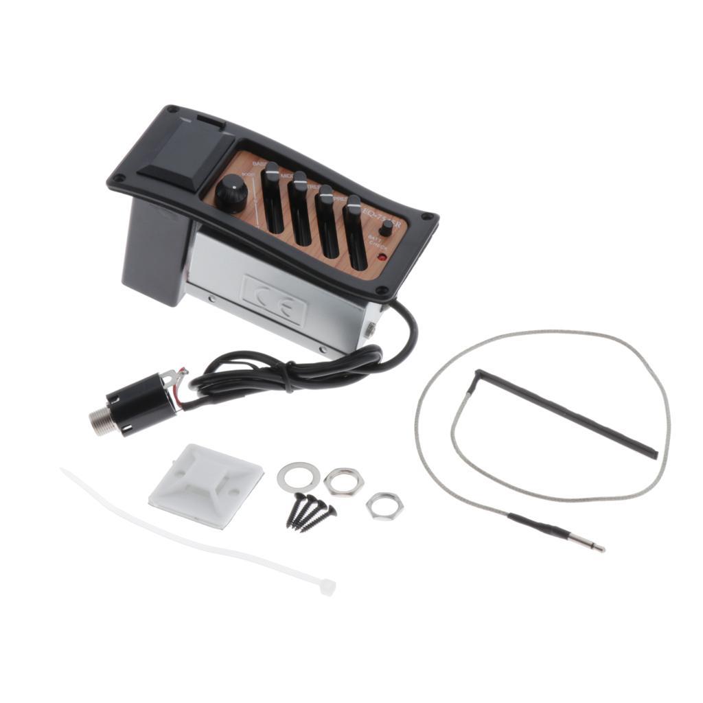 Acoustic Guitar Pickup EQ Equalizer Pre-Amp Piezo Pickup Tuner 7545R