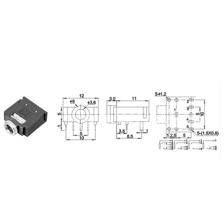 Bộ 7 Jack Audio 3.5 3F07