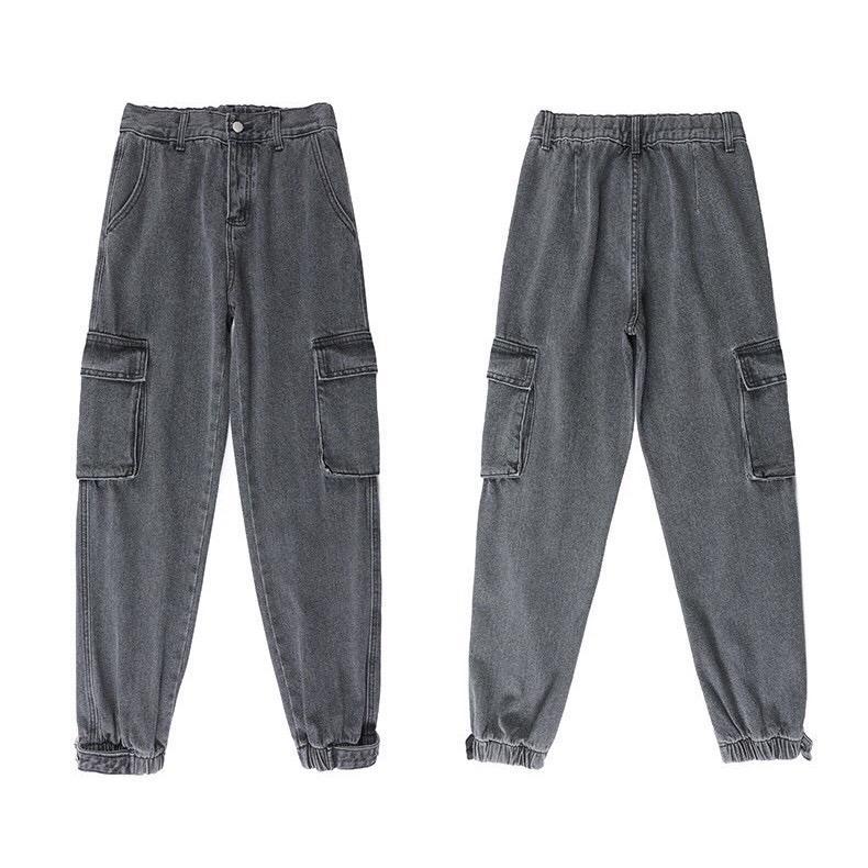 Quần jean Jogger lưng thun, nút cài trước JBG58