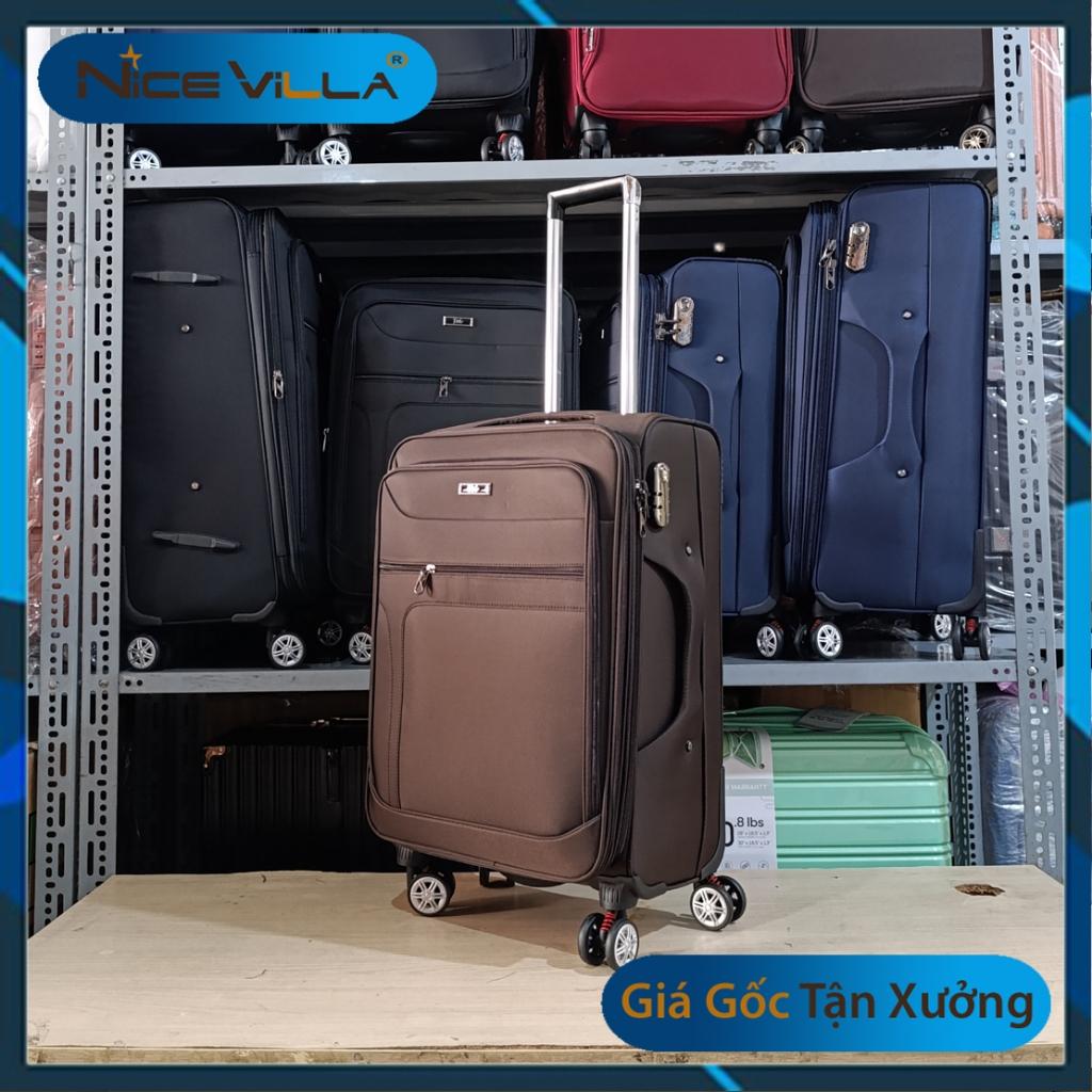 Vali Vải Cao Cấp NiceVilla, Khóa Kéo Mở Rộng thêm 3cm Có Các Size 20/24/28 Inch Mẫu Mới - Đen