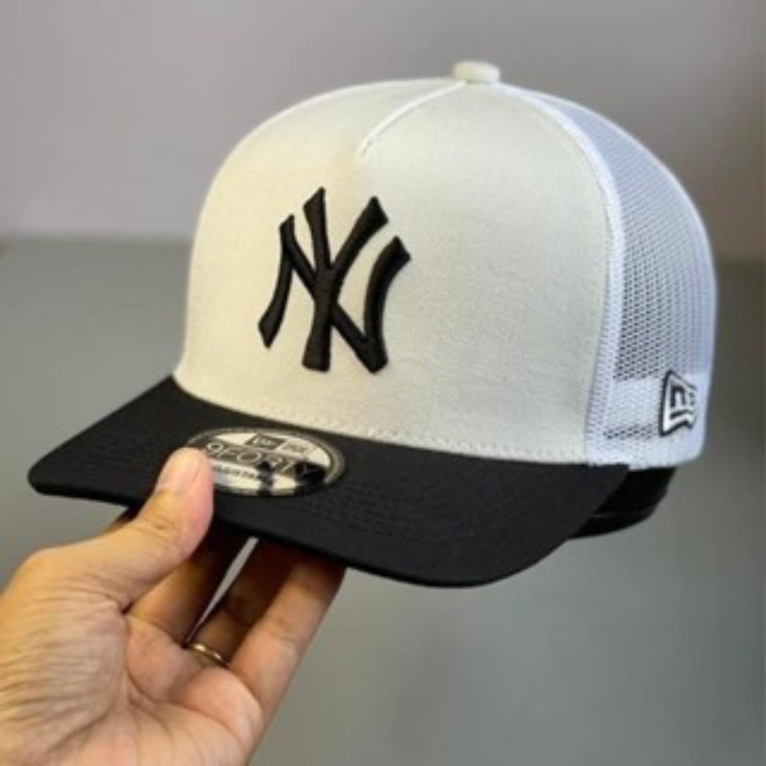 (Hàng VNXK) Nón kết, mũ lưỡi trai nam nữ cho MLB phối lưới vải kaki thời trang (Ảnh thật)