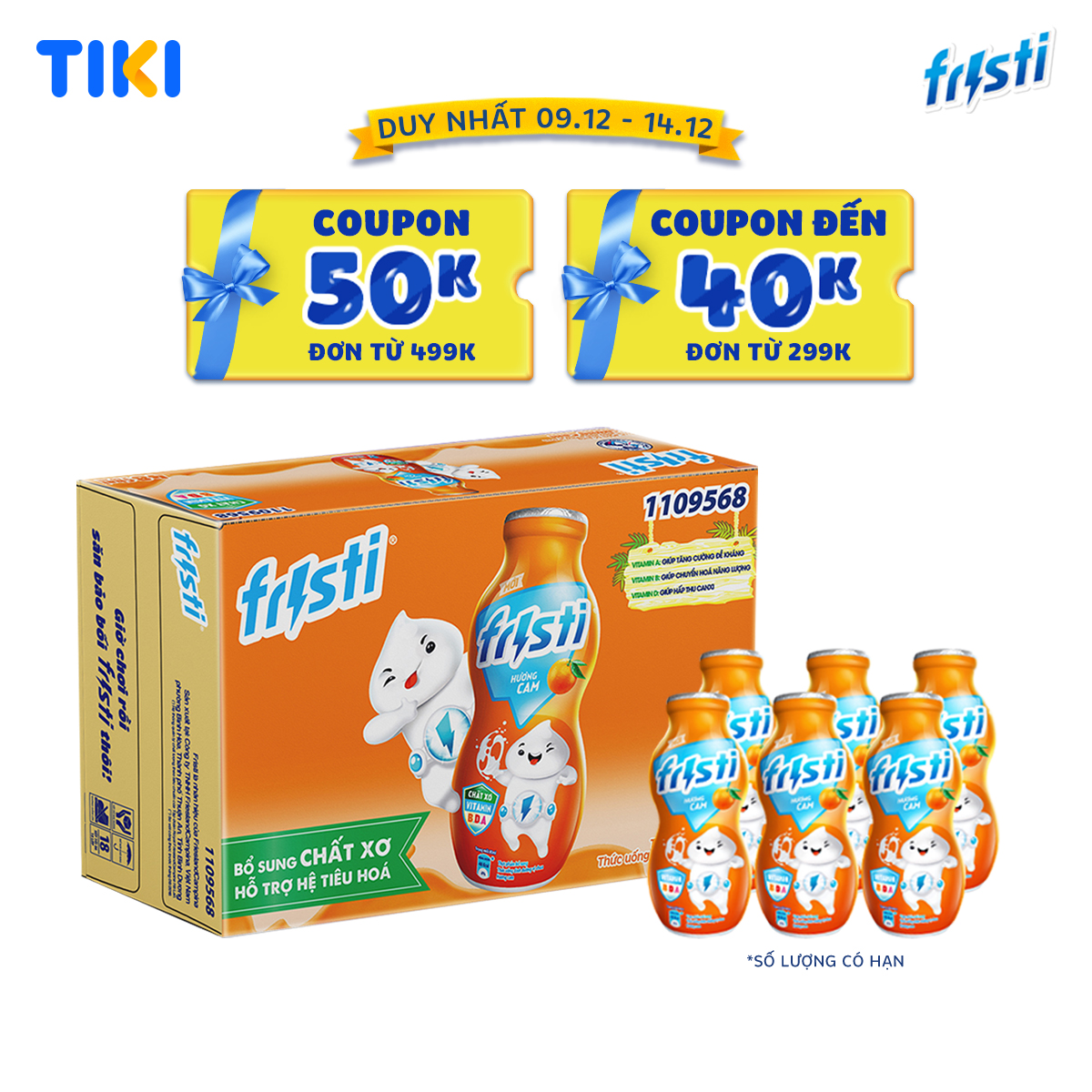 Thùng Fristi Hương Cam 48x80ml