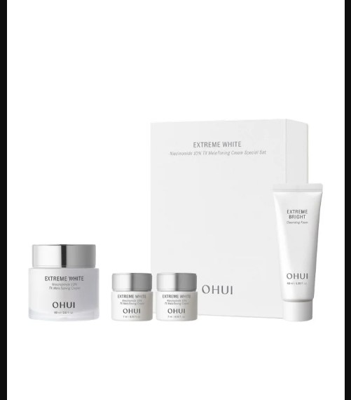 Bộ Kem dưỡng sáng chuyên sâu cải thiện sắc da OHUI Extreme White Niacinamide 10% TX MelaToning Cream