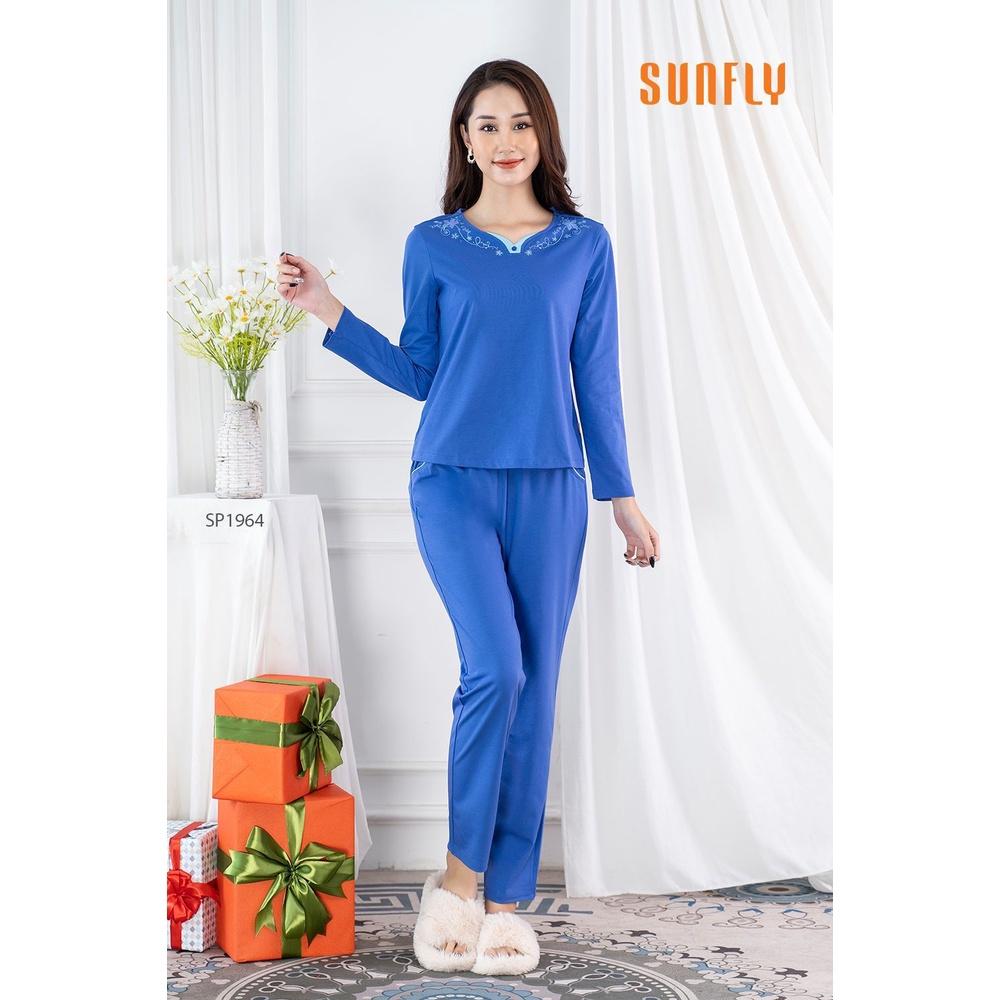 SP1964 ĐỒ BỘ MẶC NHÀ COTTON ÁO DÀI QUẦN DÀI