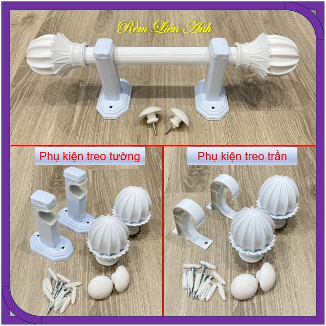 [Thanh treo &amp; phụ kiện] Thanh treo rèm và đầy đủ phụ kiện, tặng ốc vít nở (P28)