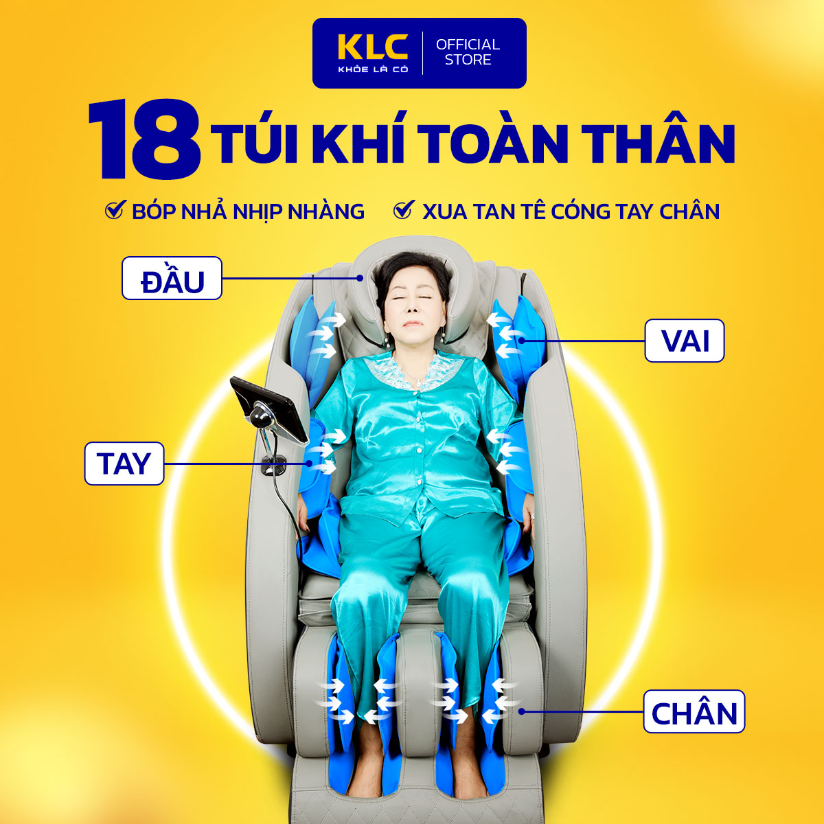 Ghế massage toàn thân KLC KY368 New, Công nghệ hồng ngoại kết hợp con lăn 3D, hệ thống cảm biến quang học