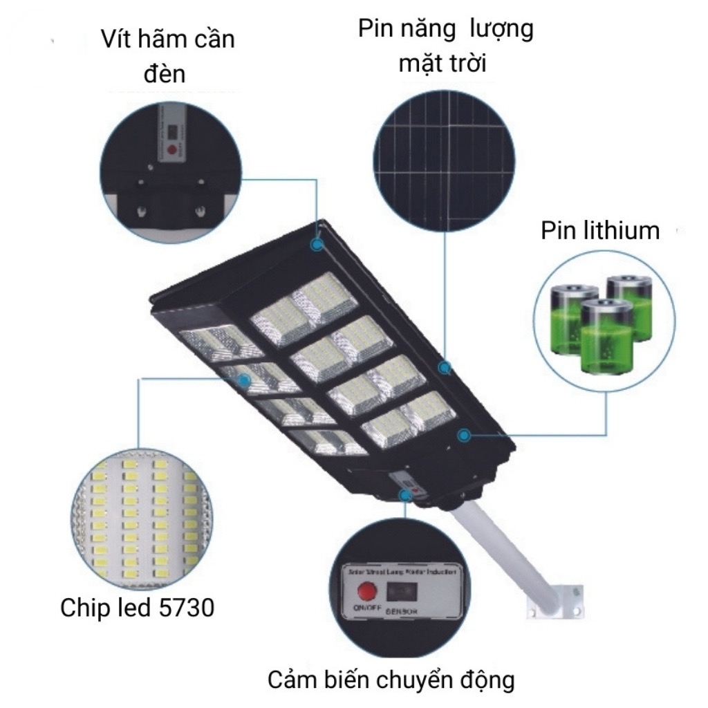 Đèn Liền Thể Năng Lượng Mặt Trời, Liền Thể 16 ô - 20 ô - 24 ô  Chính Hãng TYS TAI YANG SHEN