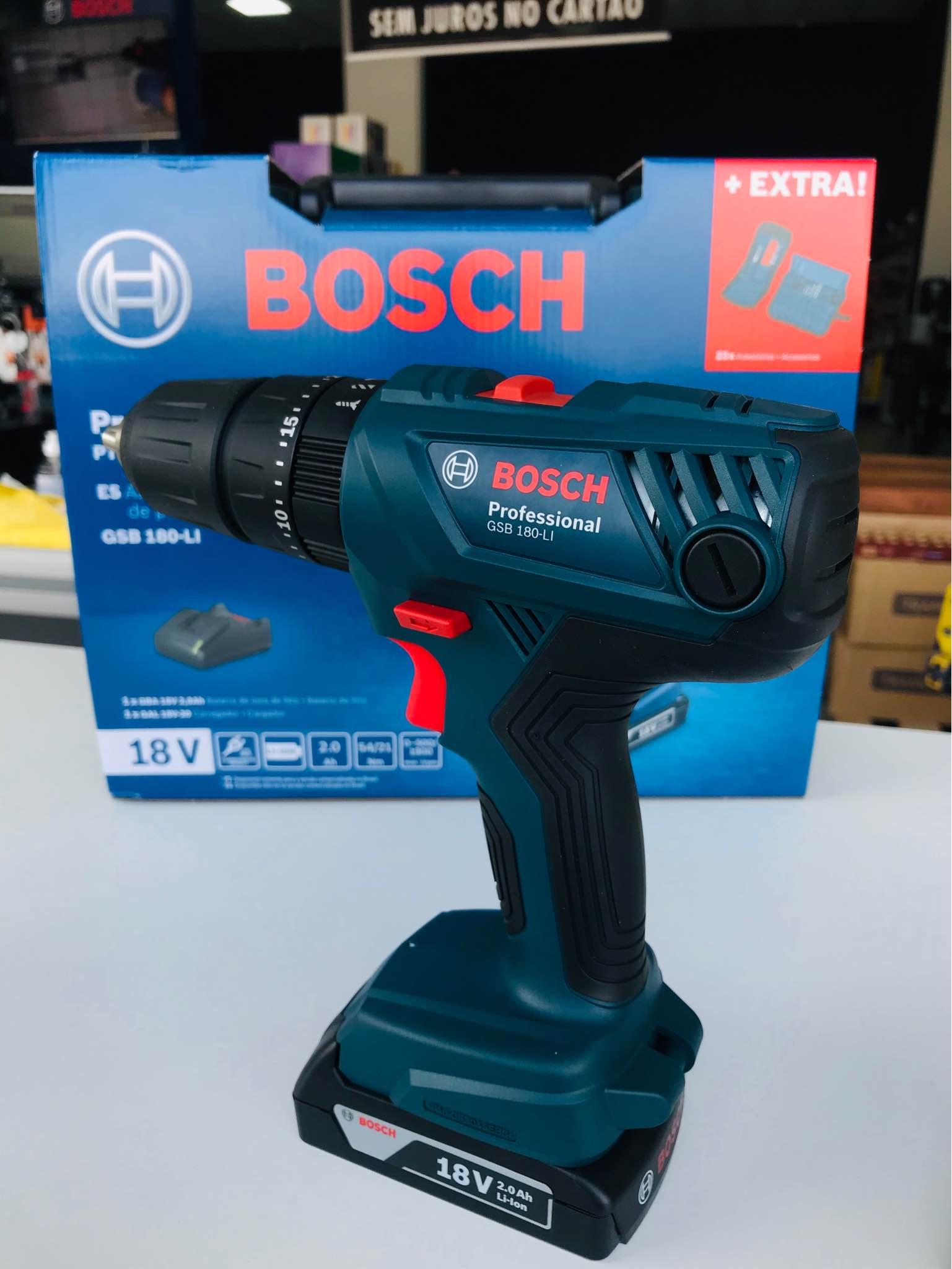 MÁY KHOAN, VẶN VÍT DÙNG PIN 18V BOSCH GSB 180-LI (KÈM PHỤ KIỆN) - HÀNG CHÍNH HÃNG