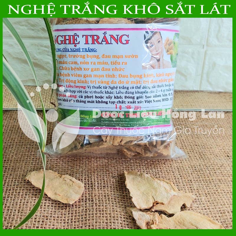 Củ Nghệ Trắng khô sắt lát 500gram