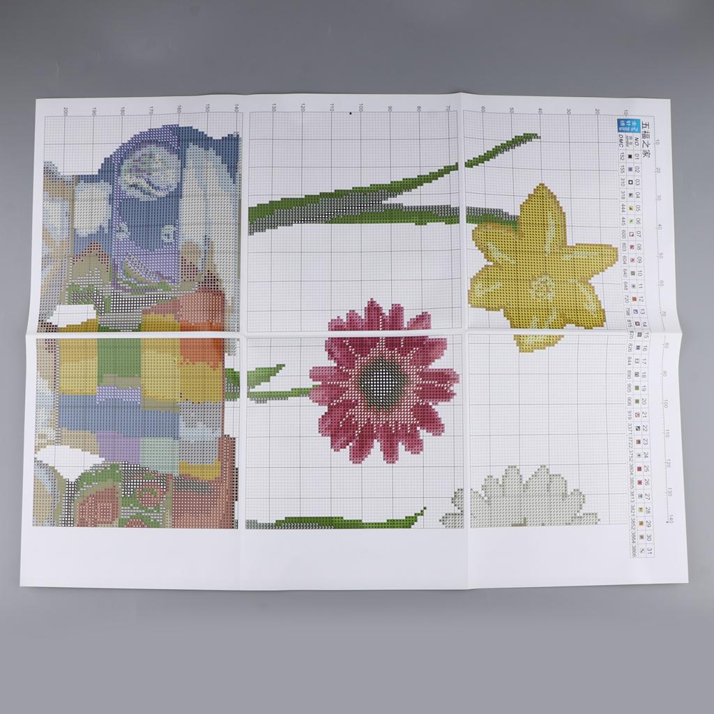 Flower Ribbon Embroidery Kit Painting DIY handmade Needlework Art Home Decor