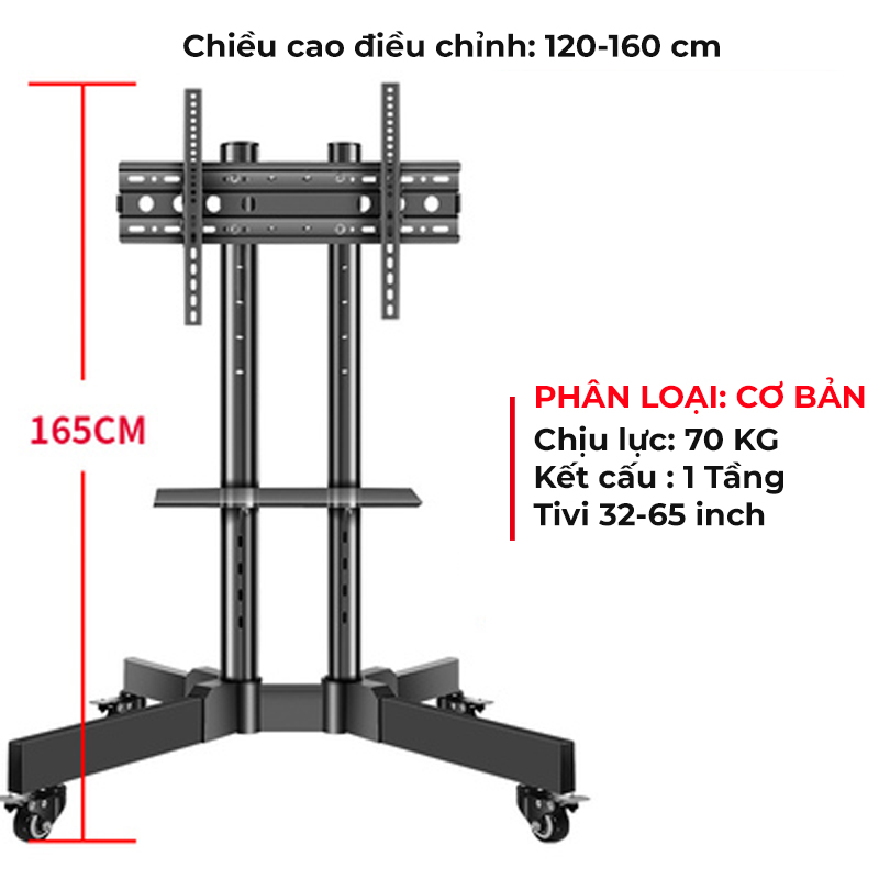 Giá đỡ TV kệ để TV di động có bánh xe lắp TV 32-65 inch