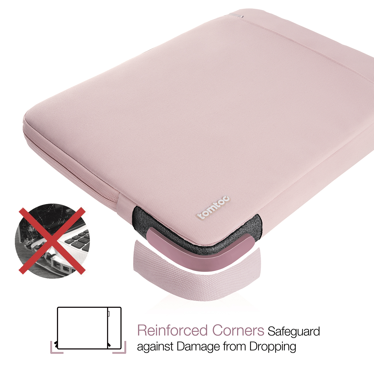 TÚI CHỐNG SỐC TOMTOC (USA) – PROTECTIVE MACBOOK PRO/AIR 13” PINK – Hàng Chính Hãng - A13-C02C