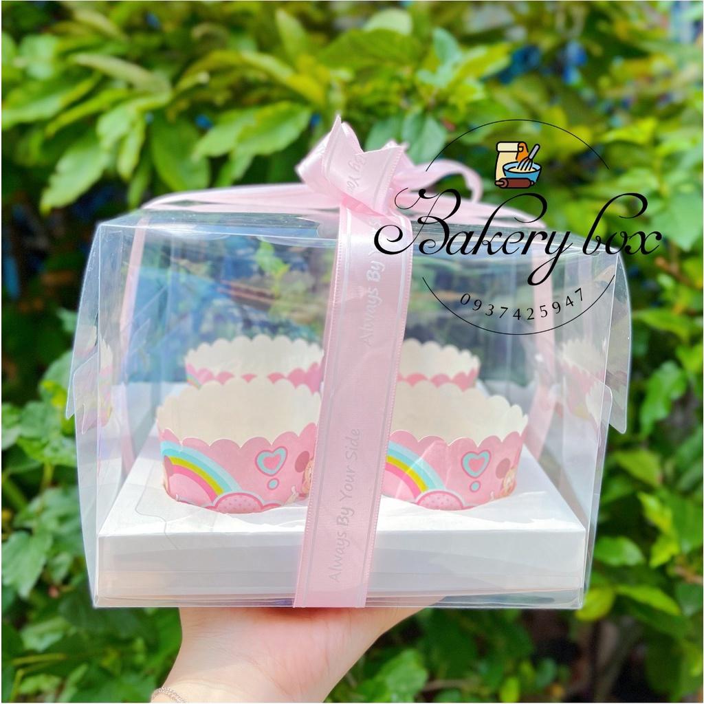 Hộp Đựng Cupcake Nhựa Trong 4 Ô - Hộp Quà Tặng