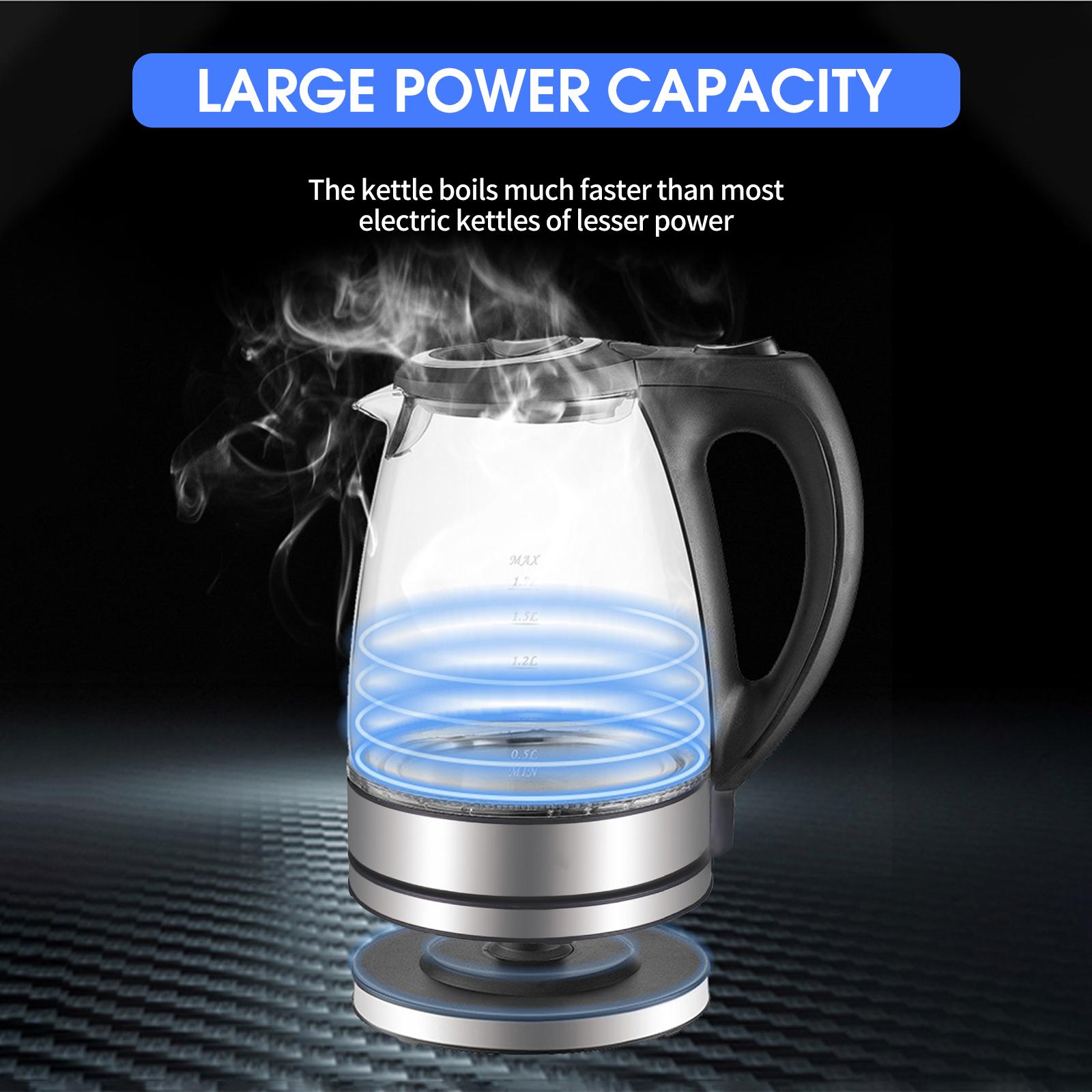 1.7L Electric Kettle 240V 2200W Glass Hot Water Kettle Fast Heating Electric Tea Kettle Water Boiler & Heater
