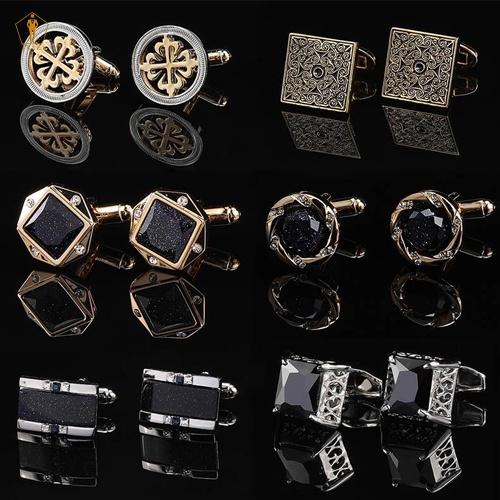 Khuy măng sét TRAZ Cufflinks cài tay áo sơ mi nhiều kiểu dáng màu sắc đính đá sang trọng lịch lãm cho nam