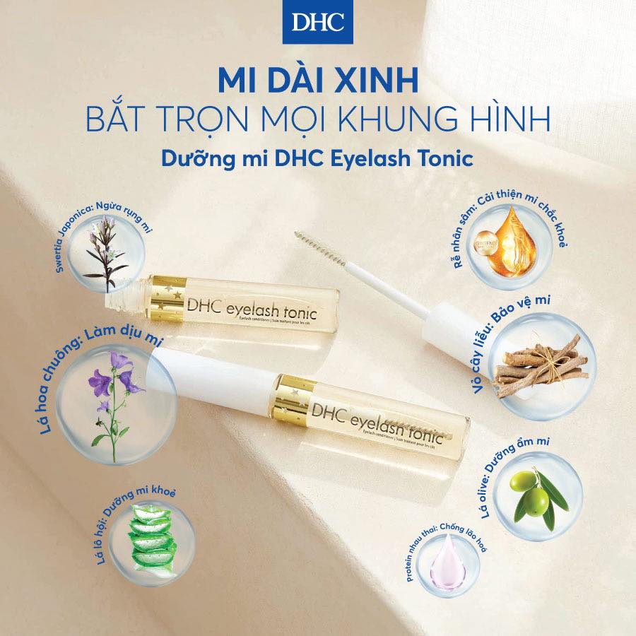 Dưỡng mi DHC Eyelash Tonic hỗ trợ kích thích mọc mi, làm dày, dài và chắc khỏe  lông mi - chiết xuất 100% từ thiên nhiên - OZ Slim Store