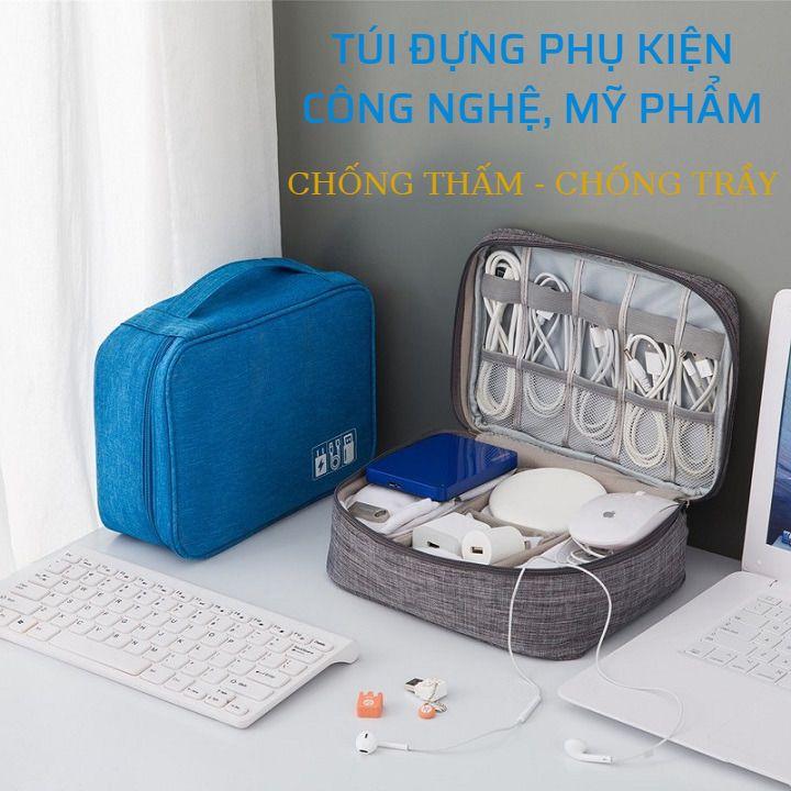 Túi Đựng Phụ Kiện Điện Thoại - Túi Công Nghệ, Mỹ Phẩm, Cáp Sạc Tai Nghe Có Quai Xách Tiện Lợi – Chống Thấm Nước