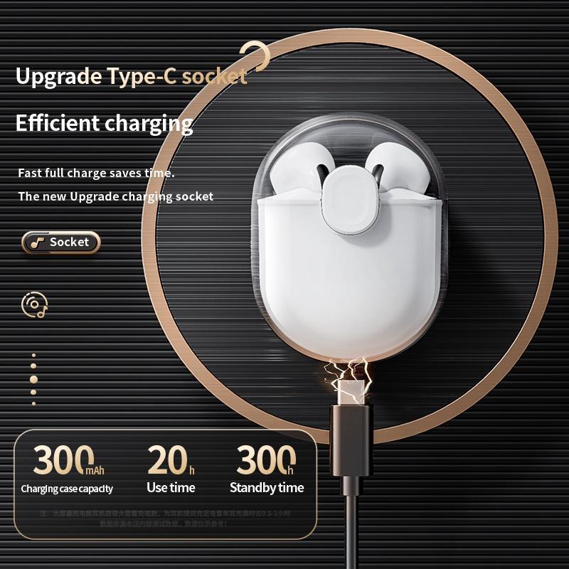 Tai Nghe Bluetooth Không Dây Âm Thanh Siêu Trầm Type-c Có Micro Và Hộp Sạc