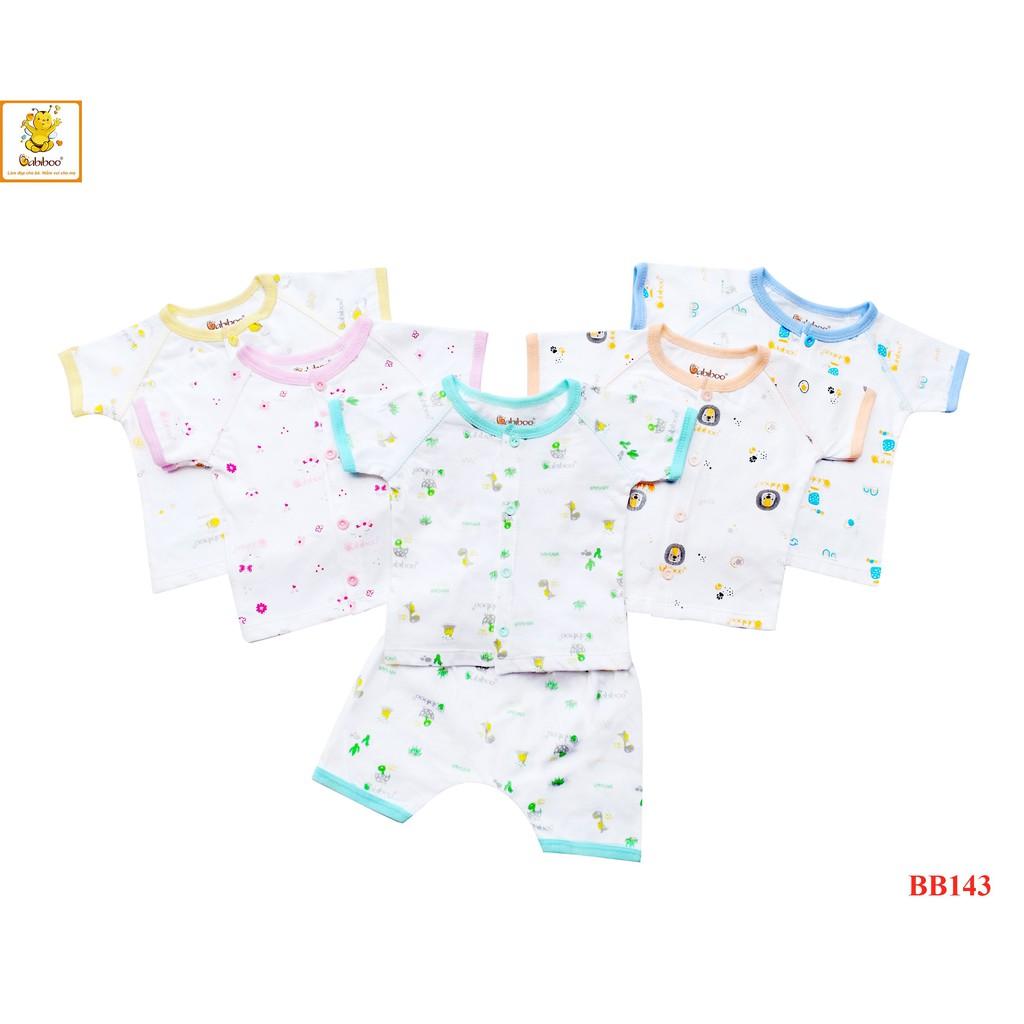 Bộ sơ sinh cài giữa cotton tay ngắn cho bé trai bé gái BB143