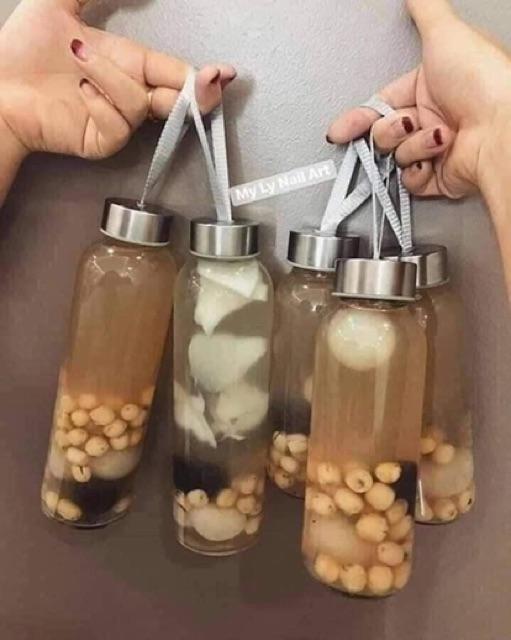 Bình đựng nước ép trái cây hoa quả 500 mL thuỷ tinh tiện lợi