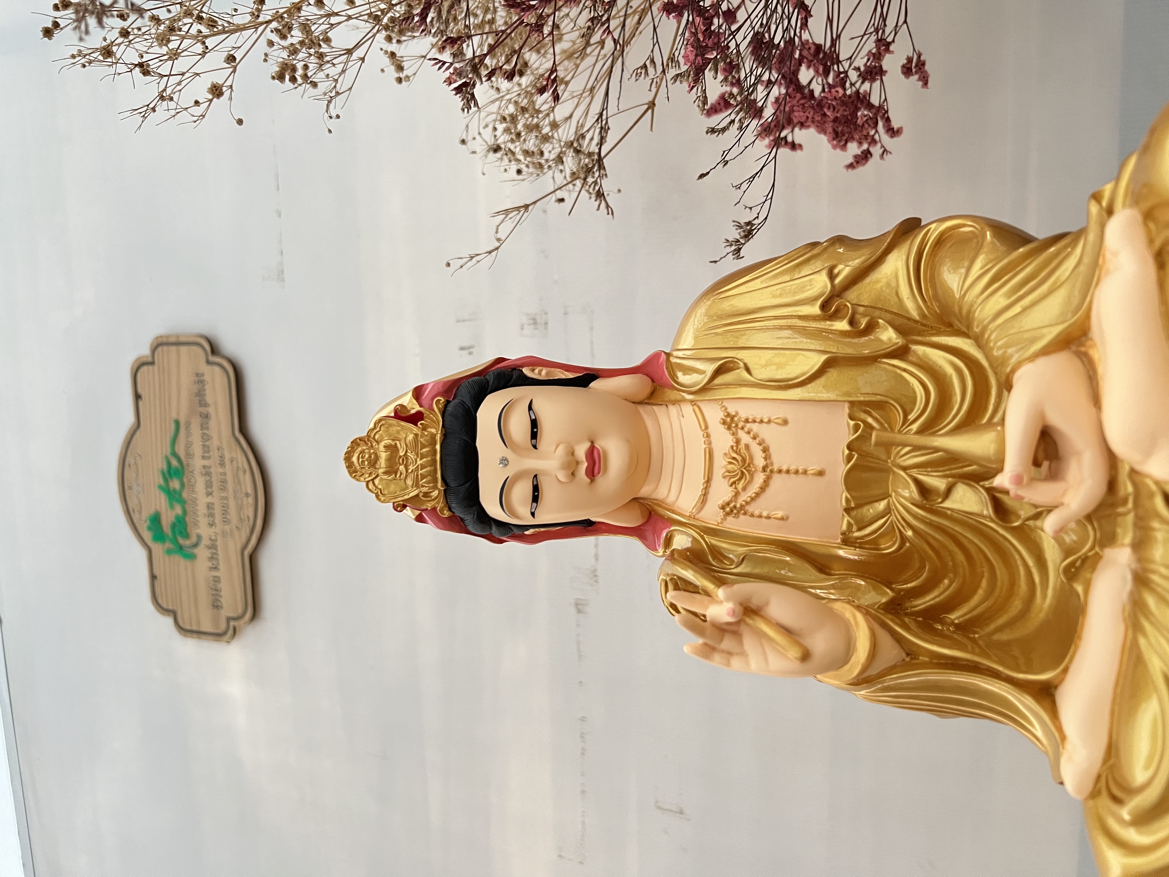 Tượng Phật Bà Quan Âm ngồi 37cm
