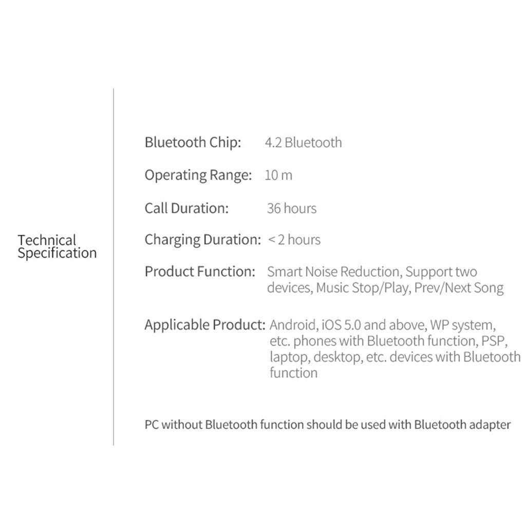 Bluetooth4.2 IPX3 Wireless In-ear Earhook Earphone Black