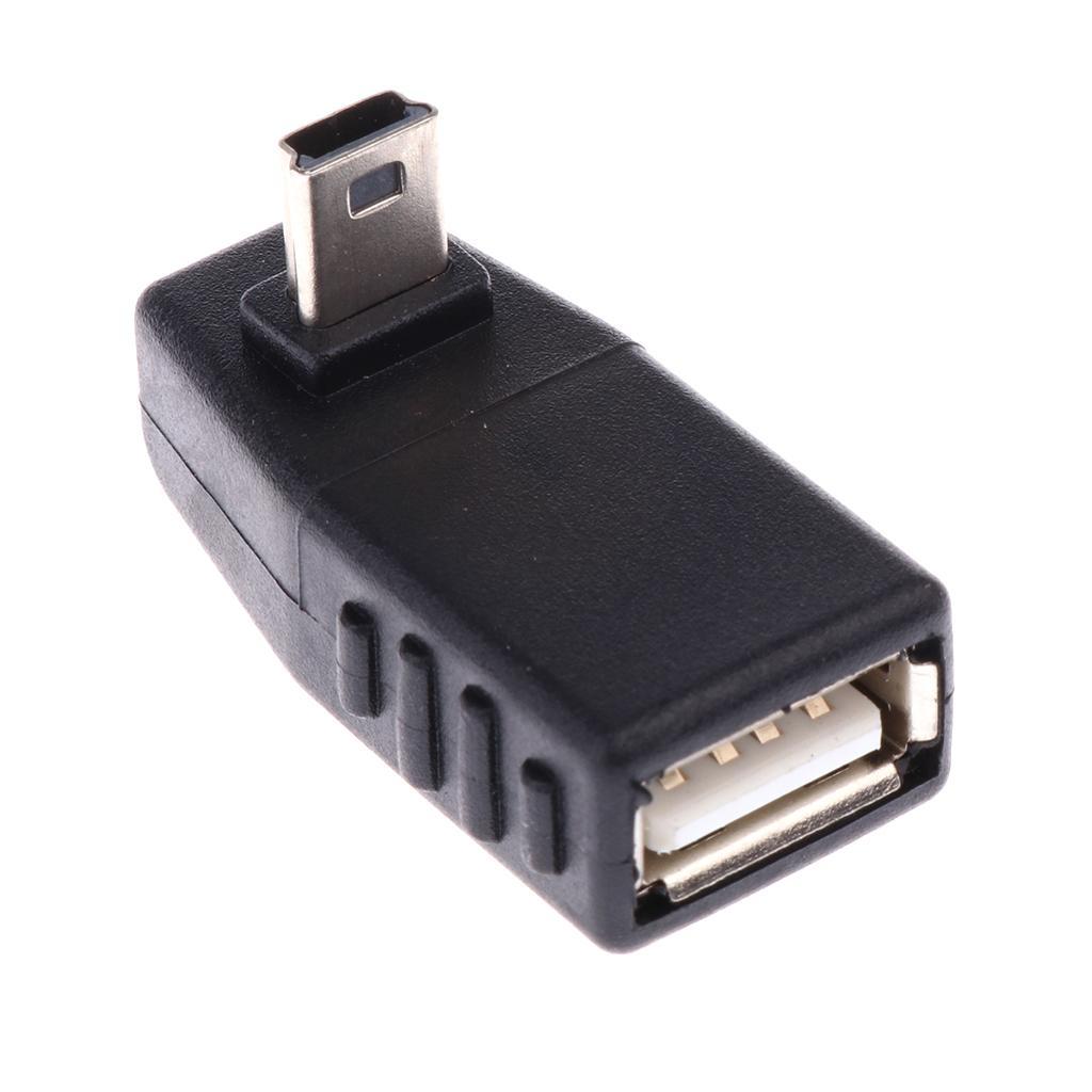 90 Degree Up Down Right Angle Mini USB 2.0 Male to Female OTG Adapter Plug and play