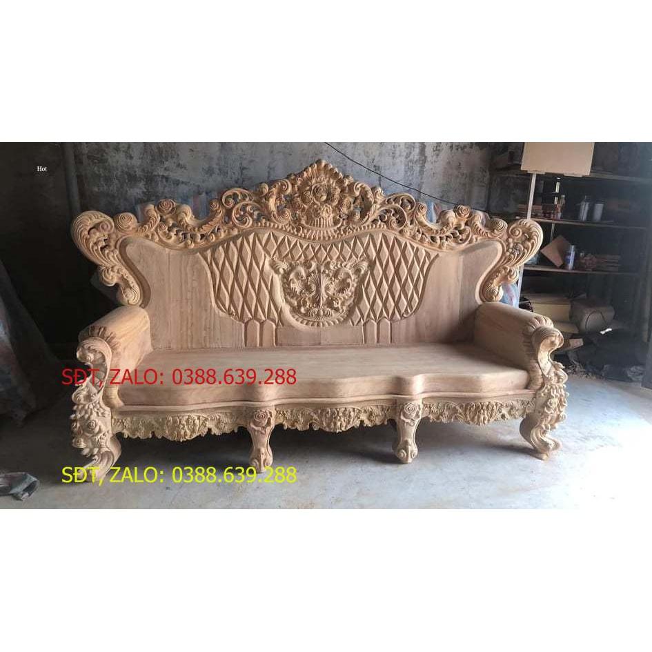 Bộ bàn ghế phòng khách hoàng gia nguyên khối gỗ gõ đỏ