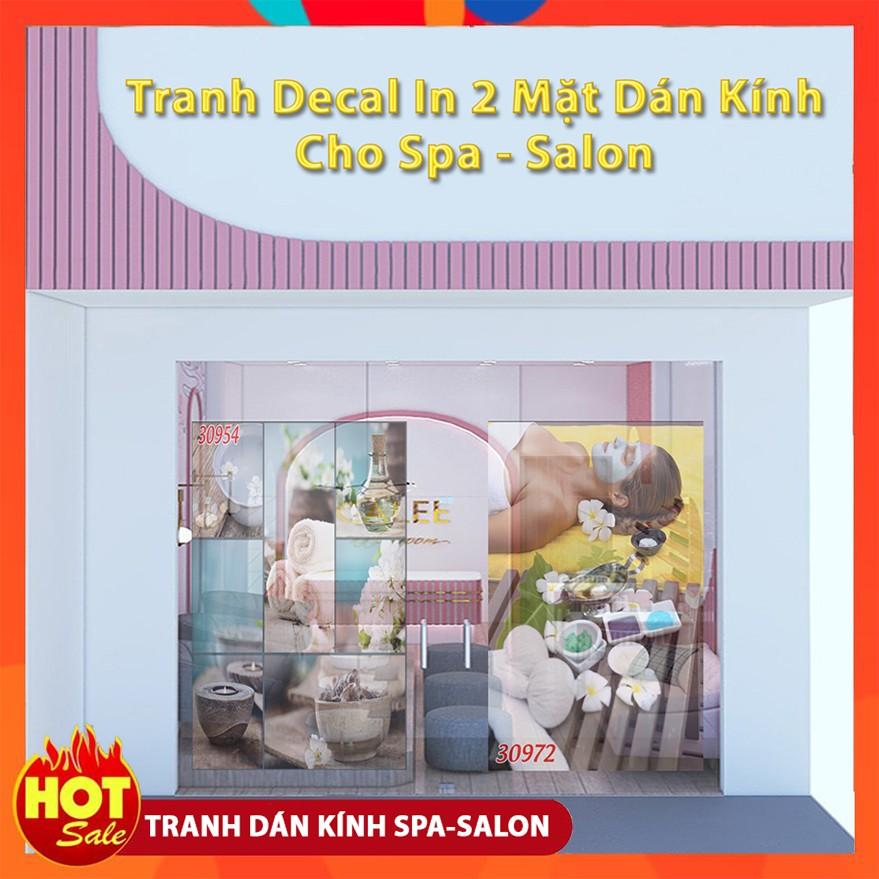 Decal DÁN KÍNH 3D 2 MẶT HÌNH SPA TẶNG KÈM TRANH DÁN 40X60 KHI MUA COMBO