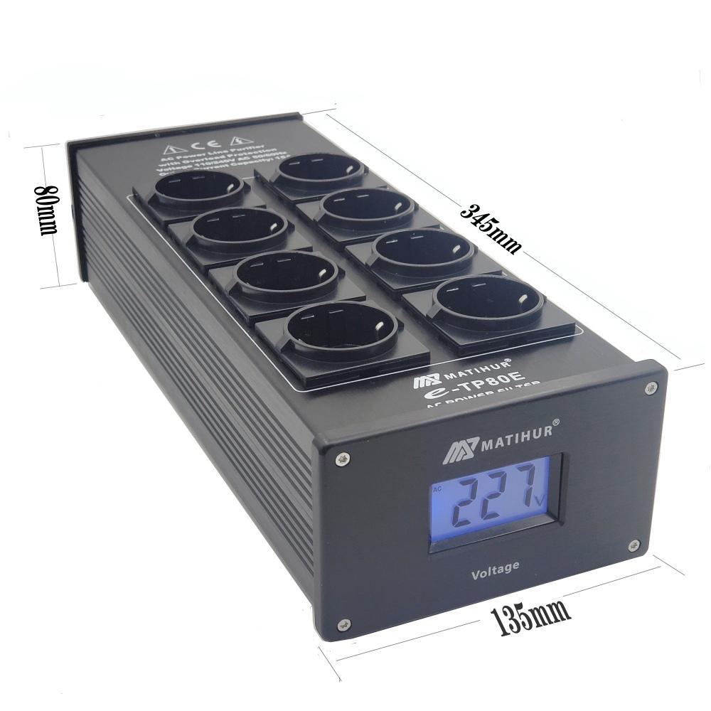 Matihur E-TP80 Audio Noise AC Bộ lọc nguồn điện Điều hòa Bộ điều hòa Bảo vệ Surge Bộ bảo vệ Surge With Outlets EU