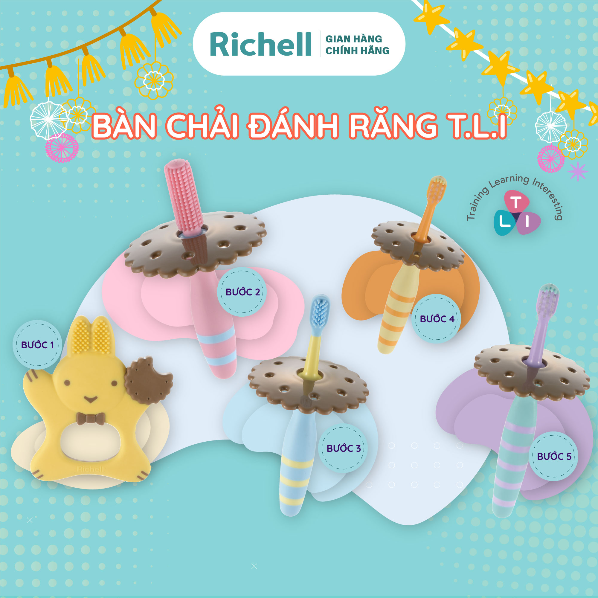 Bàn chải đánh răng trẻ em TLI Richell Nhật Bản | Baby