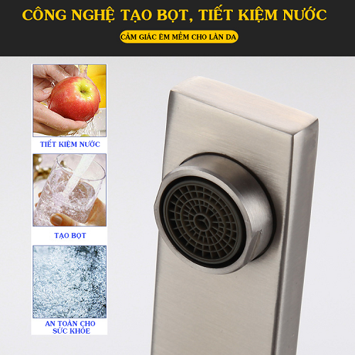 (TẶNG DÂY CẤP NƯỚC) Vòi rửa chén bát nóng lạnh inox sus304 Valenza VD01 - hàng chính hãng