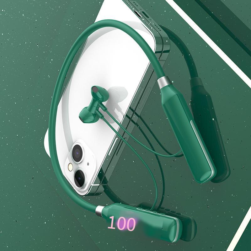 Ưu đãi tai nghe bluetooth cao cấp không dây treo cổ card màn hình kỹ thuật số chơi game đeo cổ karaoke thể thao cho Huawei Apple