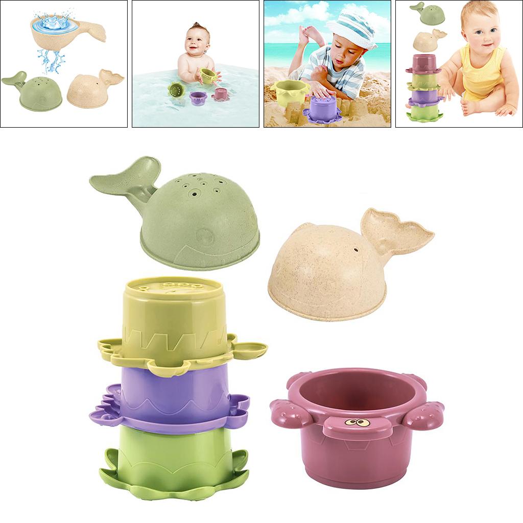 6x Plastic Stacking Cups Toy Stacking Cups Game Toy for Baby Kids Childrens
