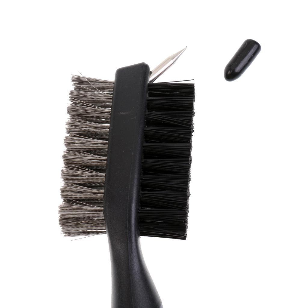 Double Sides Golf Club Brush Groove Cleaner with Retractable String