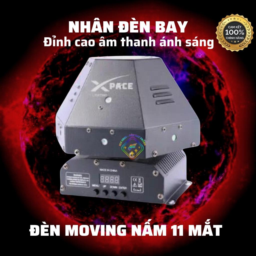 Đèn Laser Moving Nấm 11 Mắt Xoay 360 Độ Cảm Biến Nhạc Cho Phòng Bay, Phòng Karaoke, Sân Khấu