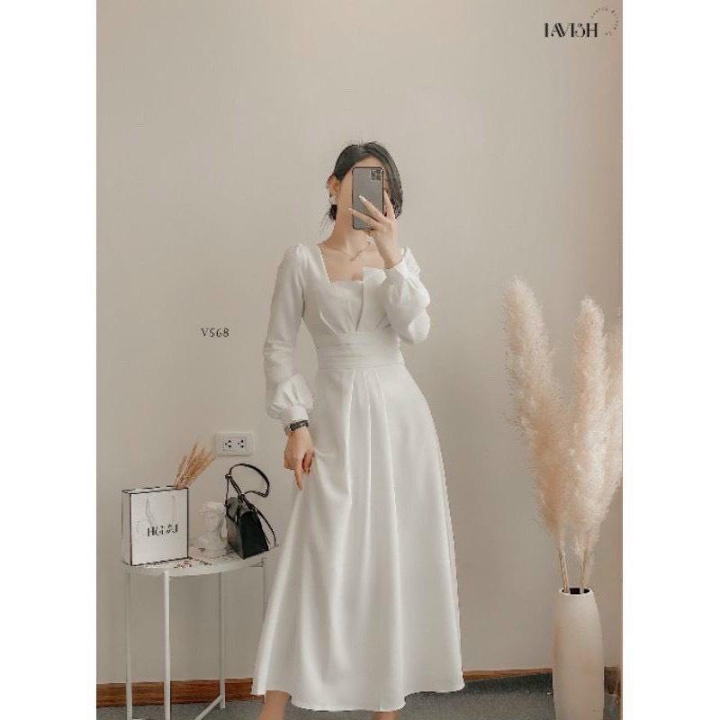 Đầm Nữ Cổ Kiểu Thiết Kế Sang Trọng Quyến Rũ Dáng Xòe Thời Trang