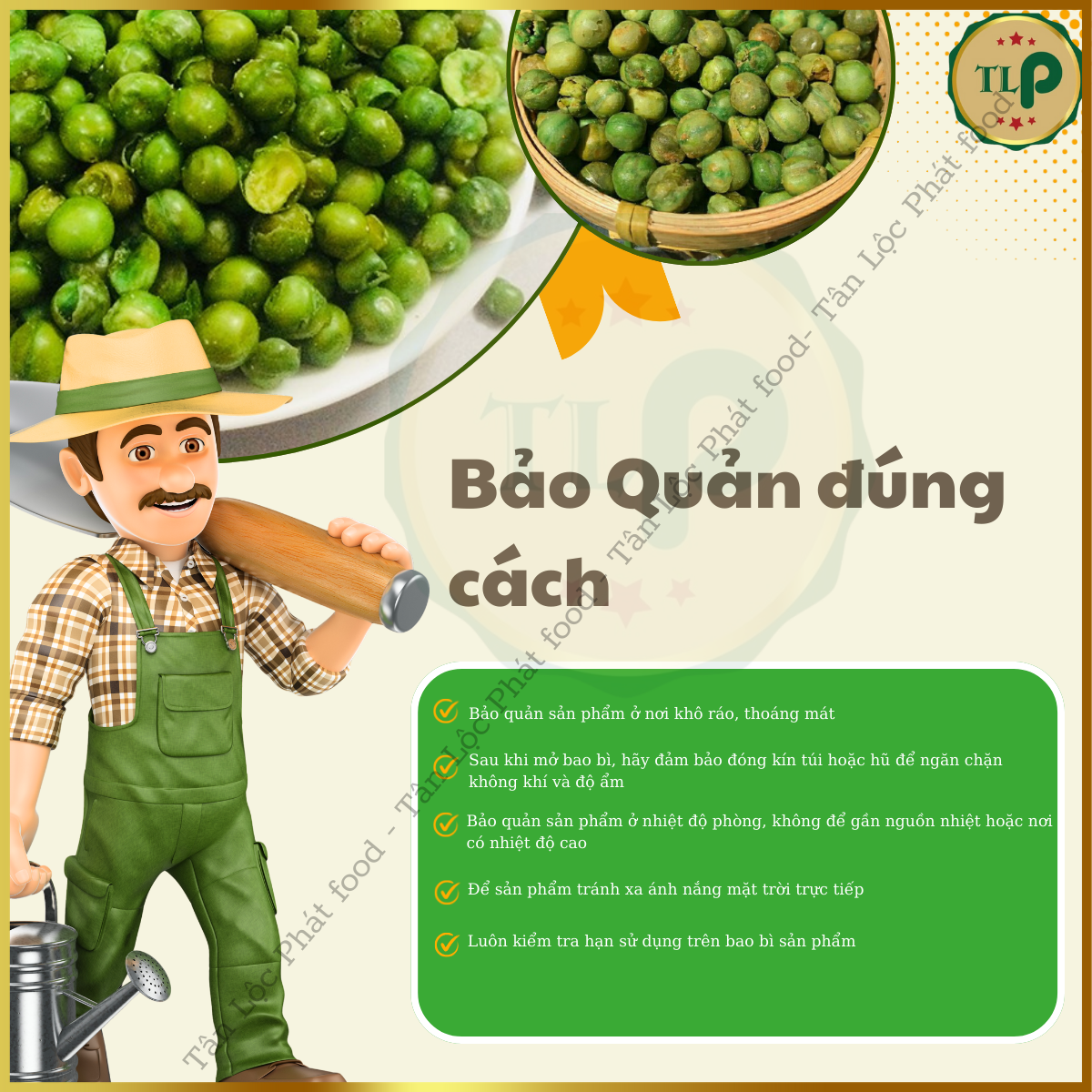 ĐẬU HÀ LAN MUỐI TÂN LỘC PHÁT COMBO 1KG - MỖI BỊCH 500G