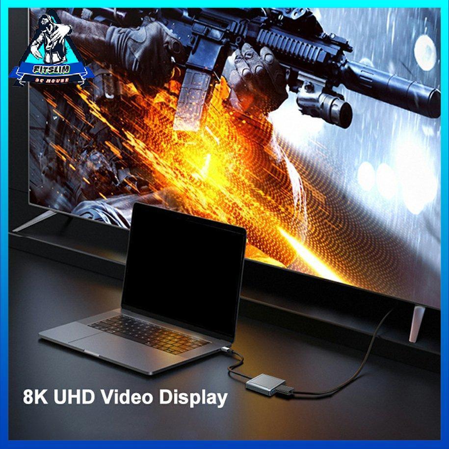 Bộ chuyển đổi 8K DP Bộ điều hợp ba trong một Bộ chuyển đổi USB-C Loại C Di động Hub