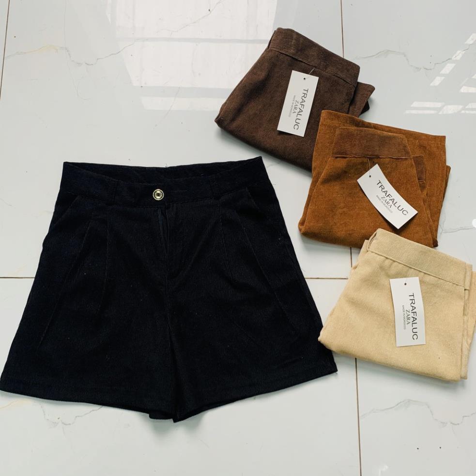 Quần short nhung tăm siêu hot chất vải mềm nhẹ thời trang Banamo Fashion quần short nhung tăm 651