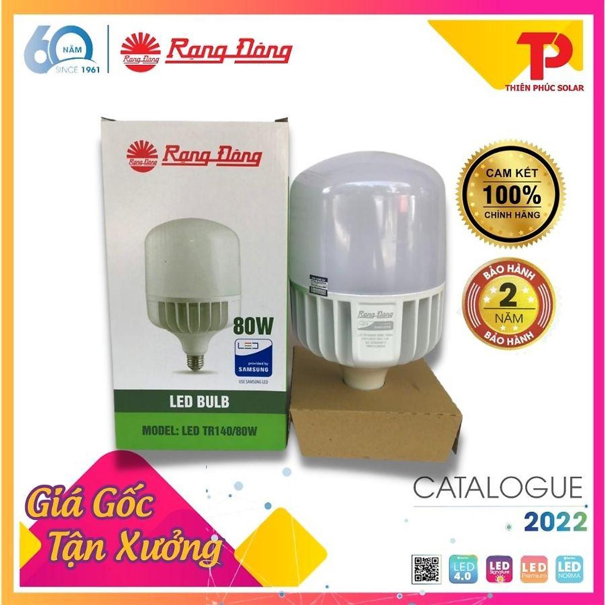 Bóng đèn Rạng Đông LED BULB trụ Nhôm đúc 80W Model: LED TR135NĐ1/80W.H - 3000K/Vàng