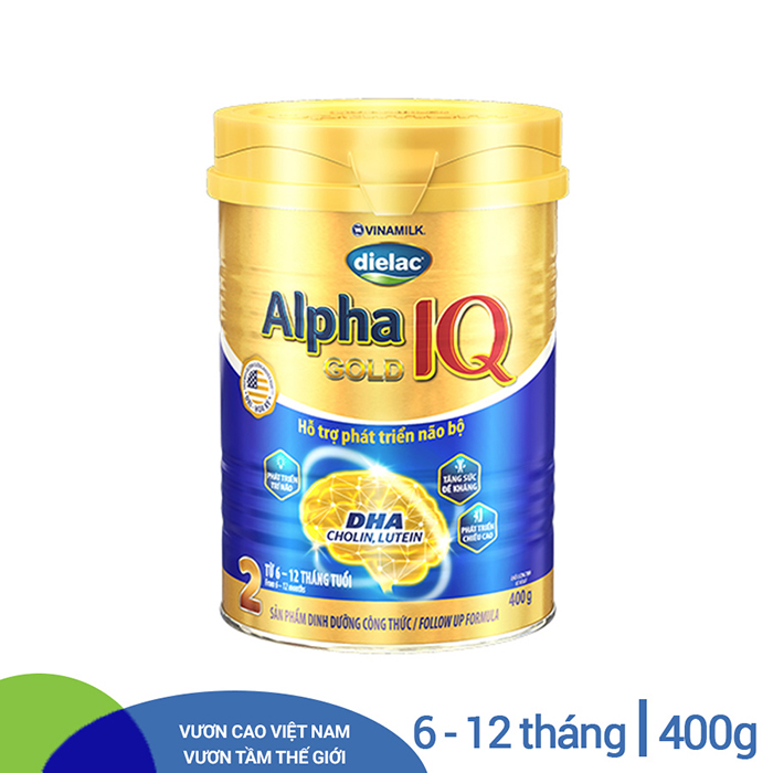 Sữa Bột Vinamilk Dielac Alpha Gold IQ Step 2 Hộp Thiếc