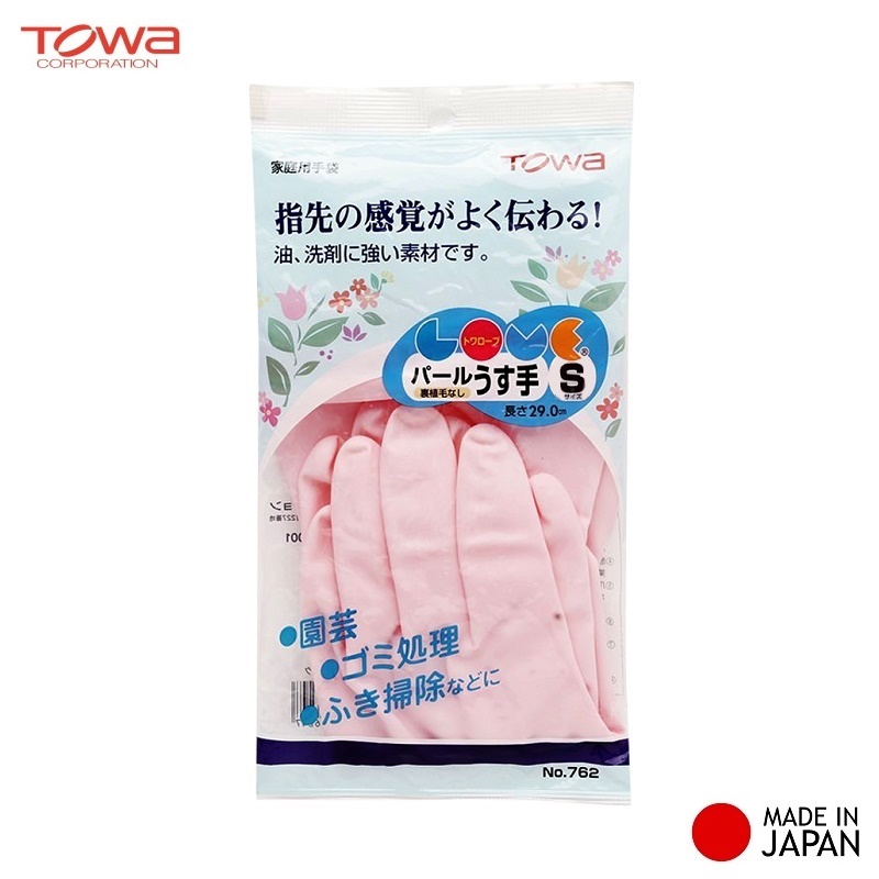 Găng tay cao su đa dụng Towa - hàng nội địa Nhật Bản (Made in Japan) #762 Pink