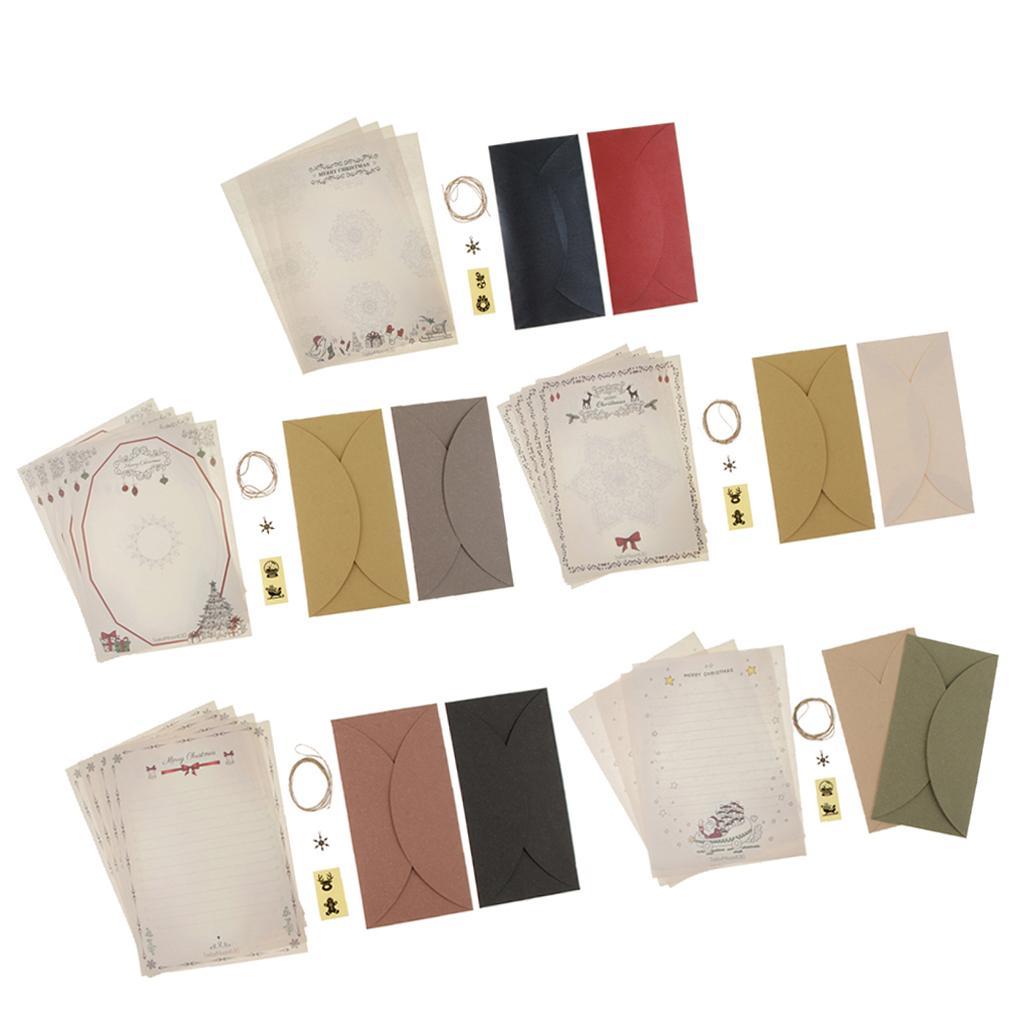 Novelty Christmas Letters Paper with Envelope Self Sealing Sticker Snowflake Shape Pendant