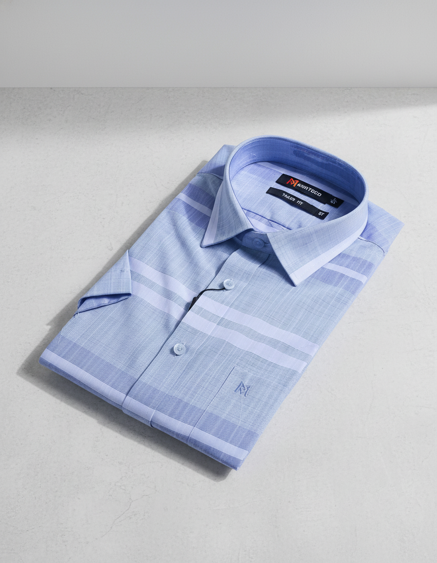 Áo sơ mi tay ngắn Khatoco  lai ngang (M-2XL)