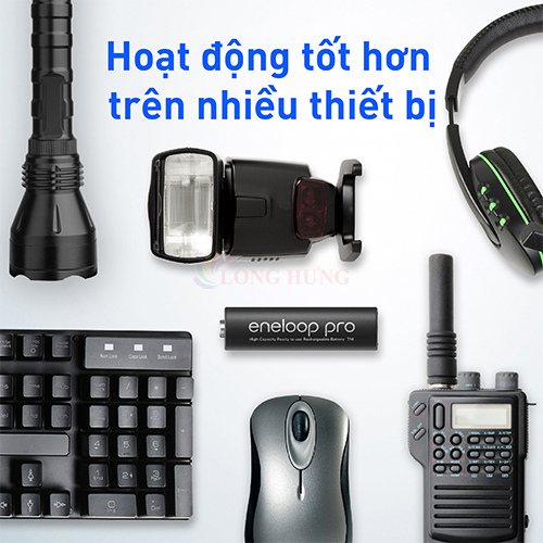 Vỉ Pin sạc Panasonic Eneloop AA 2550mAh BK-3HCCE/4BT (4 viên) - Hàng chính hãng