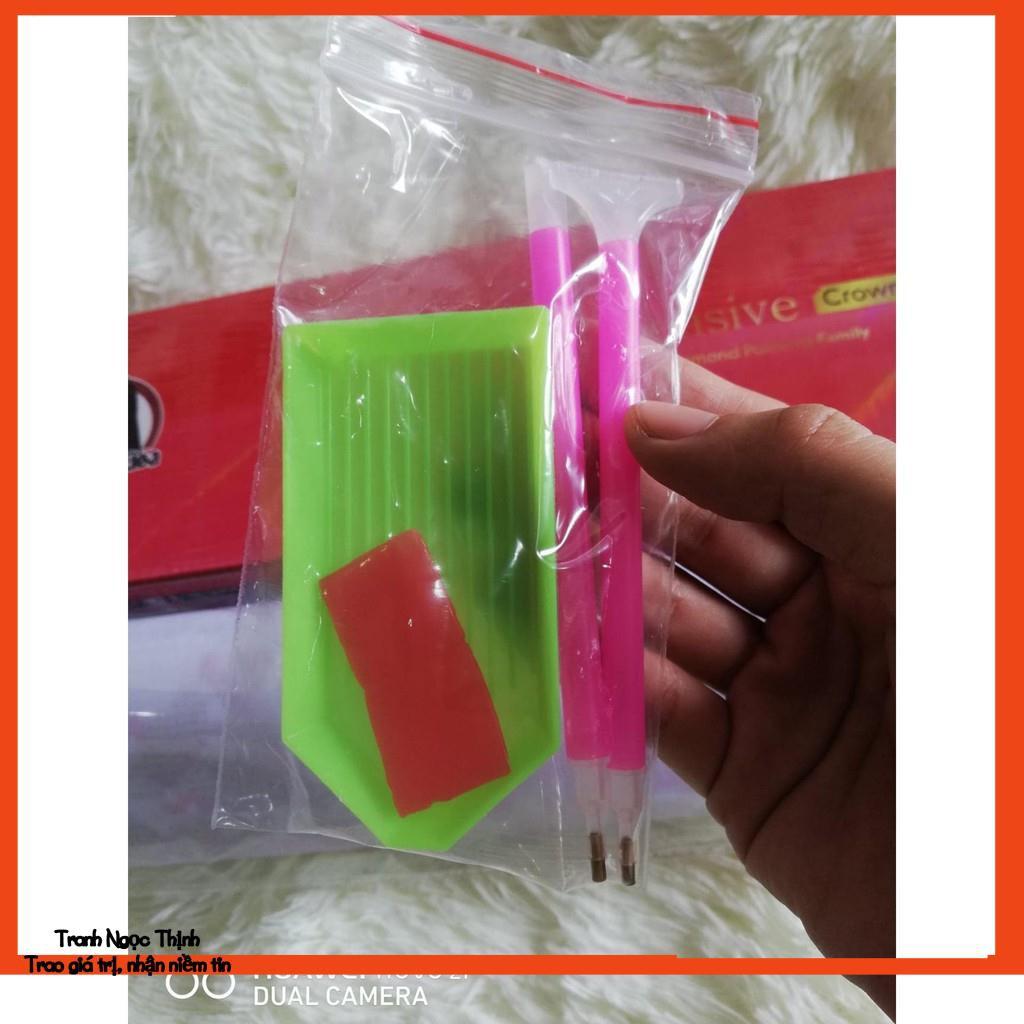 FreeShip 250k Toàn Quốc-Tranh đính đá cao cấp Phong Cảnh Làng quê Y8214 120x55Cm