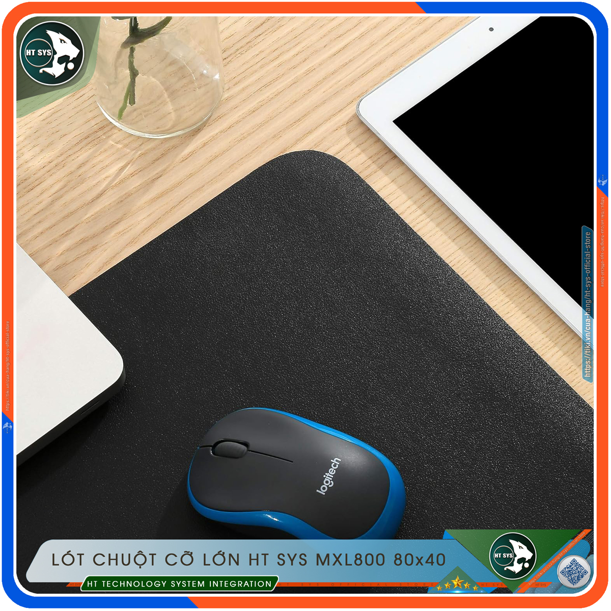 Pad Chuột HT SYS - Miếng Lót Chuột 80x40 Và 90x45 - Chất Liệu Da PU Cao Cấp, Sử Dụng 2 Mặt, Thiết Kế Sang Trọng - Chống Trơn Trượt, Chống Nhăn - Hàng Chính Hãng