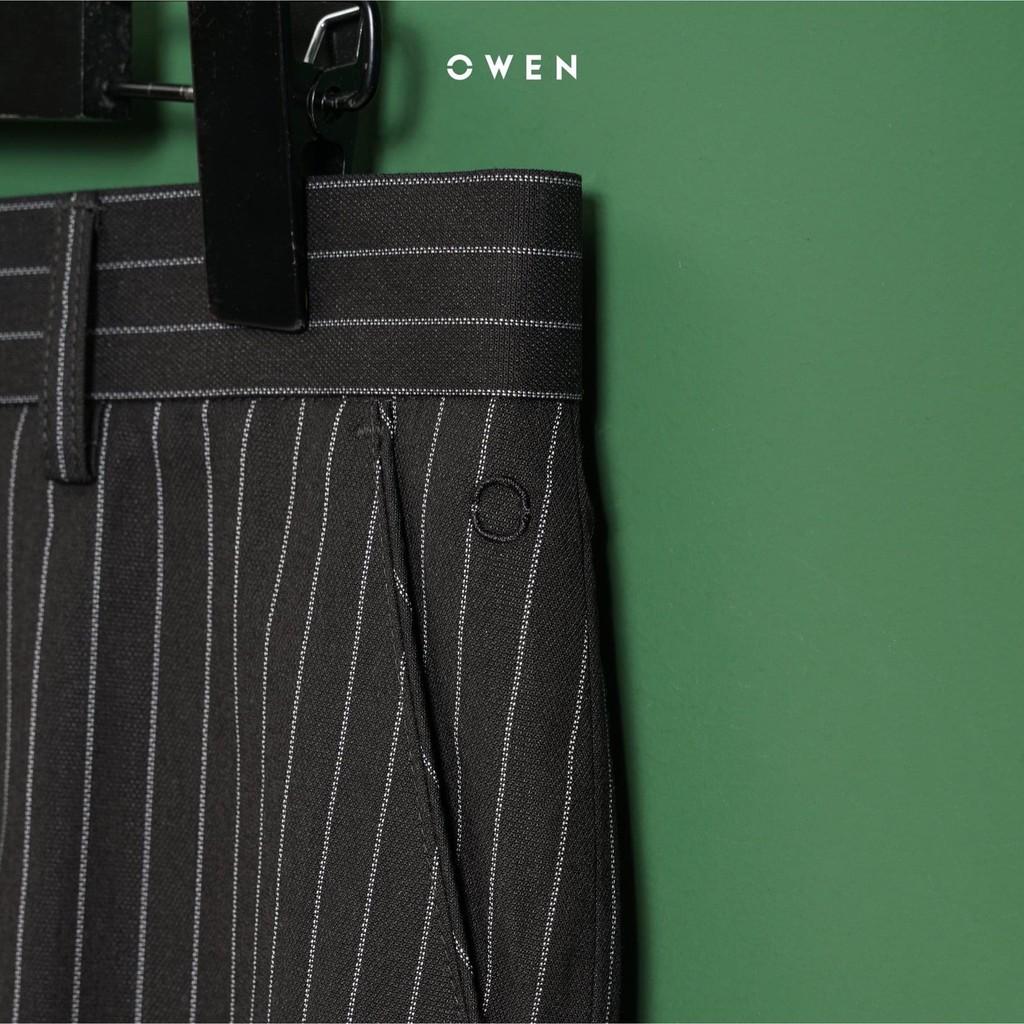 OWEN - Quần short nam Owen kẻ sọc đen 20236