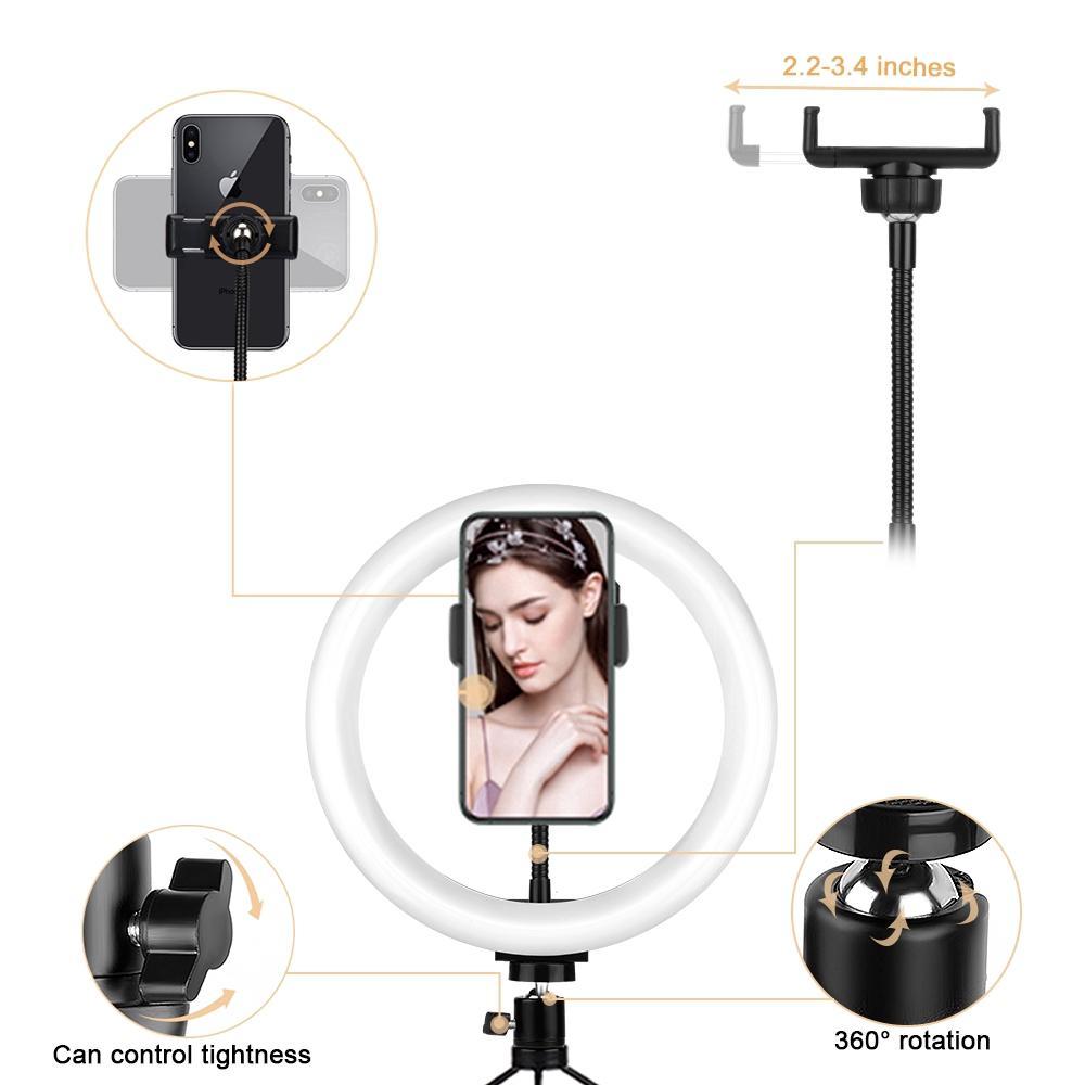 Đèn Led Tròn Hỗ Trợ Chụp Ảnh Cho Điện Thoại